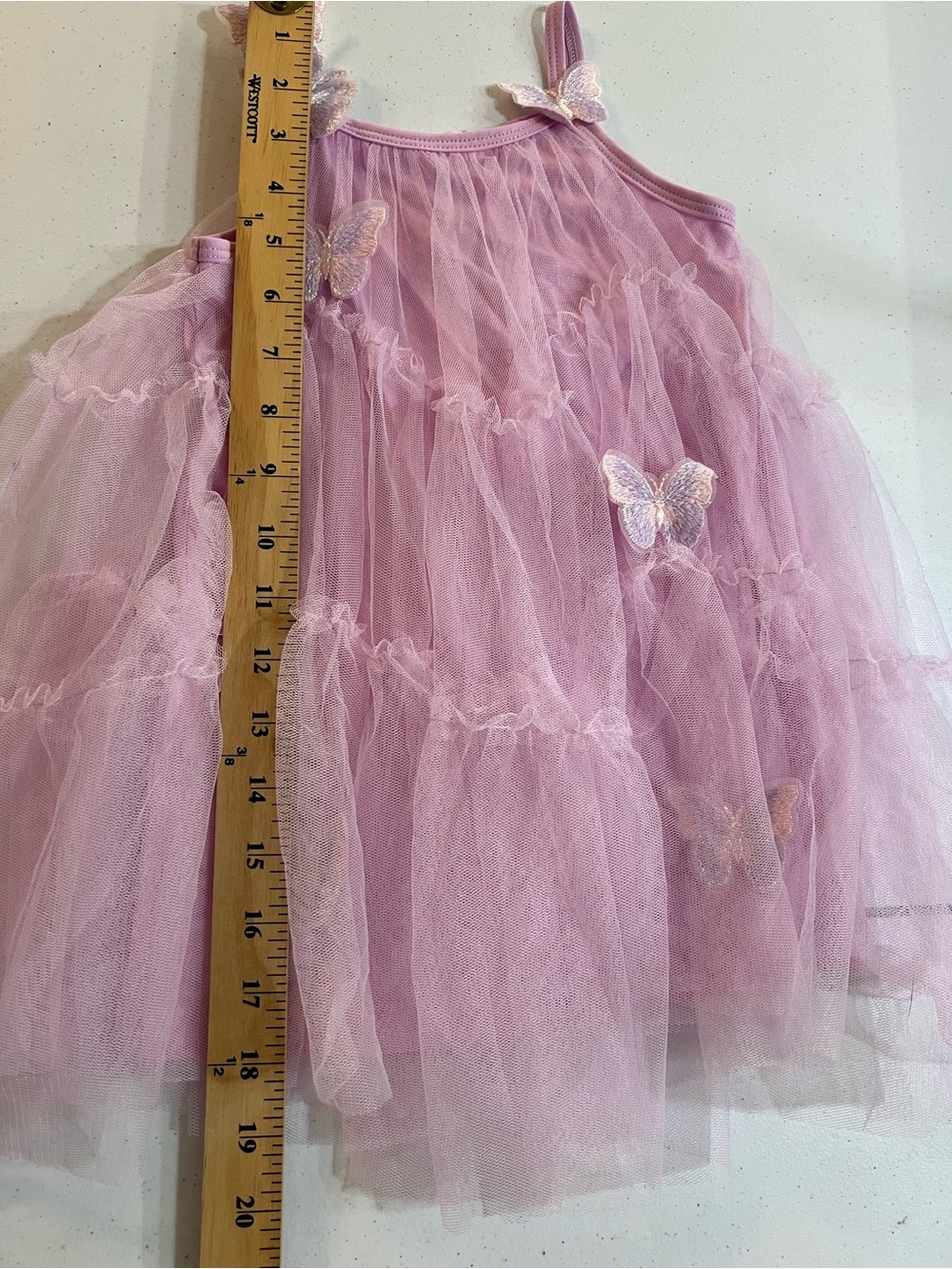 Truly Me by Sara Sara Toddler Fairy Butterfly Tulle Dress Layered Mesh Pink 2T - Picture 6 of 9